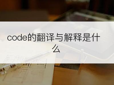 code的翻译与解释是什么