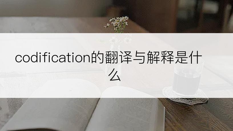 codification的翻译与解释是什么