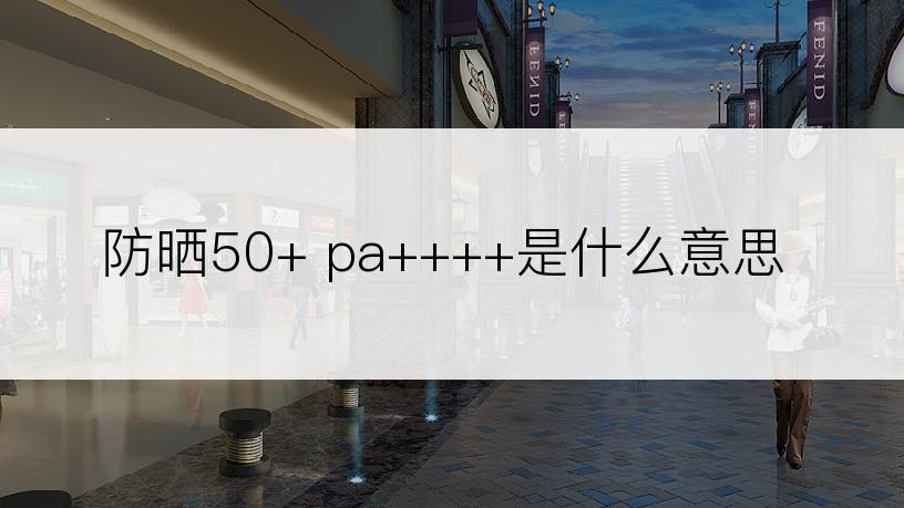 防晒50+ pa++++是什么意思