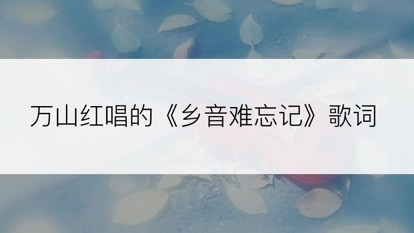 万山红唱的《乡音难忘记》歌词