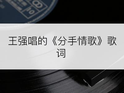 王强唱的《分手情歌》歌词