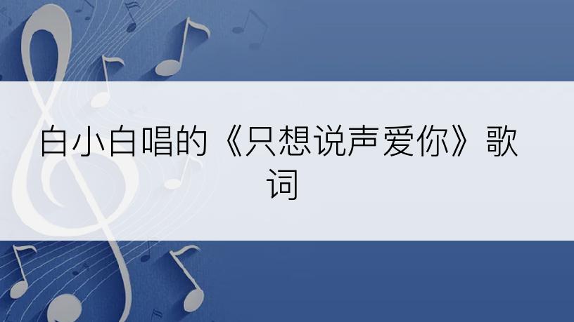 白小白唱的《只想说声爱你》歌词