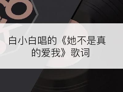 白小白唱的《她不是真的爱我》歌词