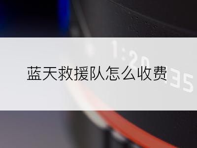 蓝天救援队怎么收费