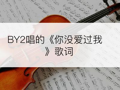 BY2唱的《你没爱过我》歌词