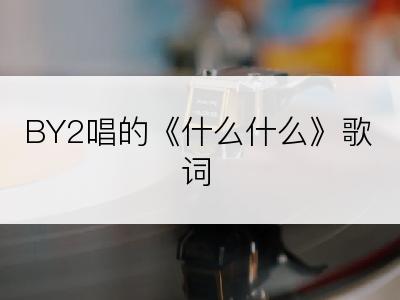 BY2唱的《什么什么》歌词