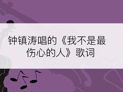 钟镇涛唱的《我不是最伤心的人》歌词