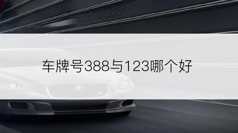 车牌号388与123哪个好