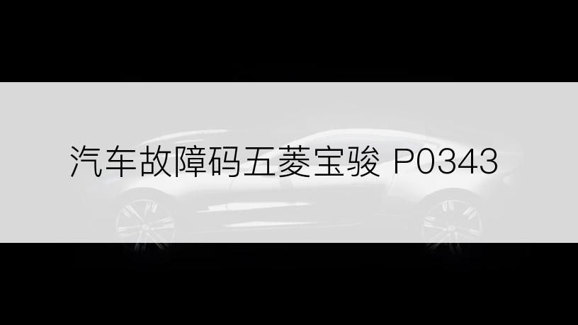 汽车故障码五菱宝骏 P0343