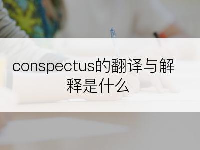 conspectus的翻译与解释是什么