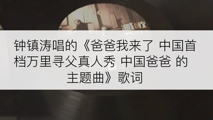 钟镇涛唱的《爸爸我来了 中国首档万里寻父真人秀 中国爸爸 的主题曲》歌词