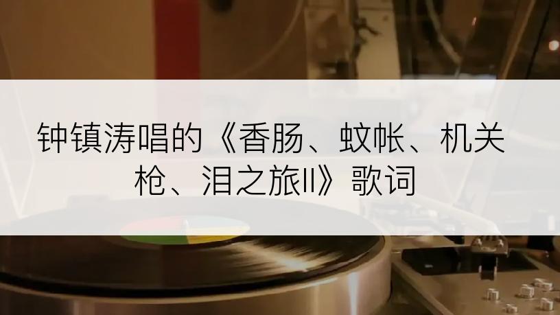 钟镇涛唱的《香肠、蚊帐、机关枪、泪之旅II》歌词