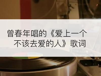 曾春年唱的《爱上一个不该去爱的人》歌词