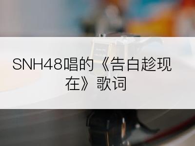 SNH48唱的《告白趁现在》歌词