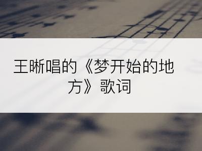 王晰唱的《梦开始的地方》歌词