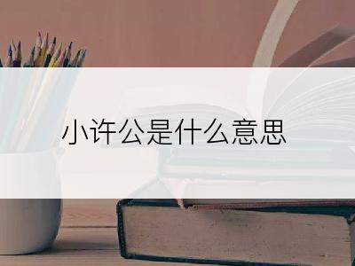 小许公是什么意思