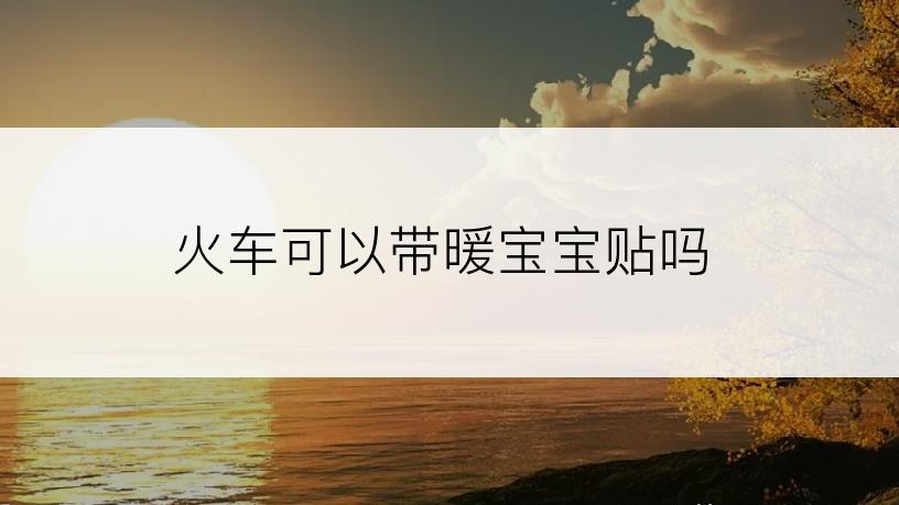 火车可以带暖宝宝贴吗