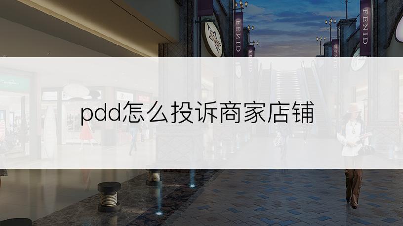 pdd怎么投诉商家店铺