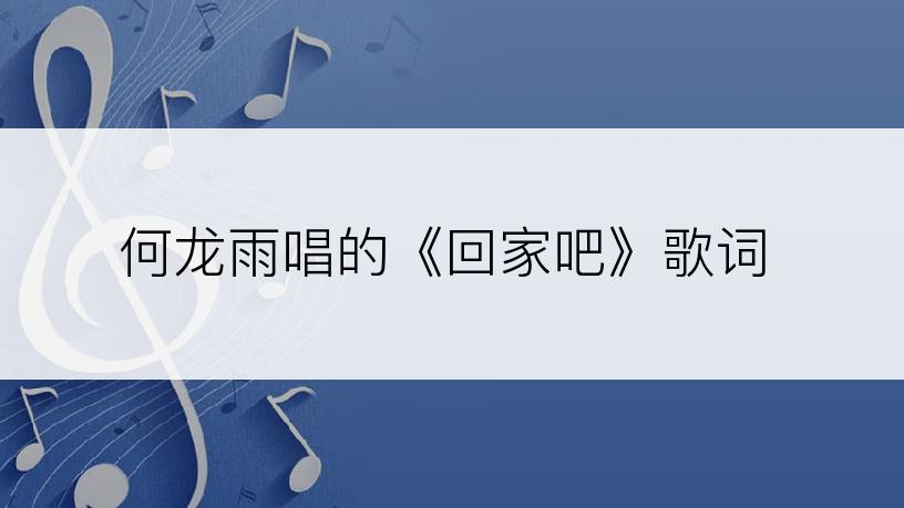 何龙雨唱的《回家吧》歌词