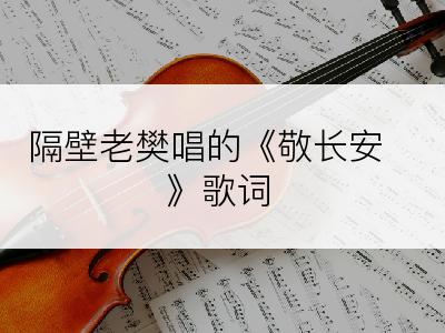 隔壁老樊唱的《敬长安》歌词