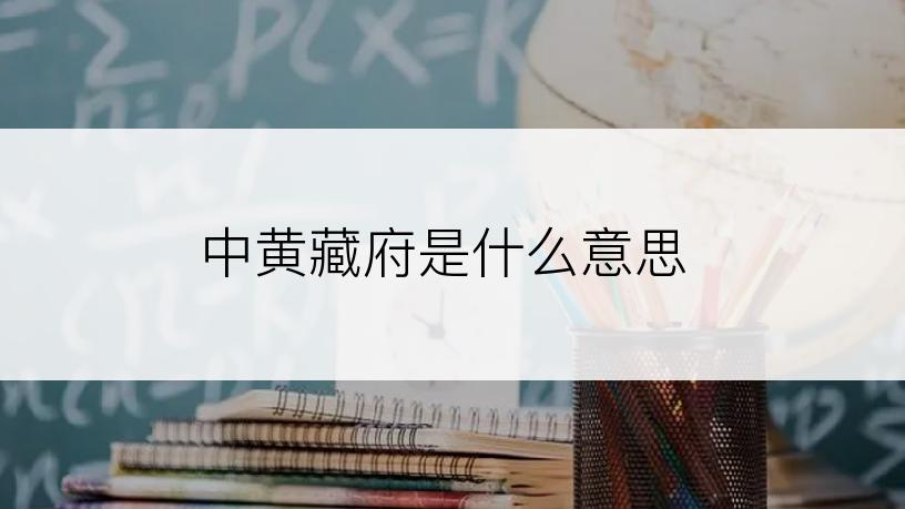 中黄藏府是什么意思