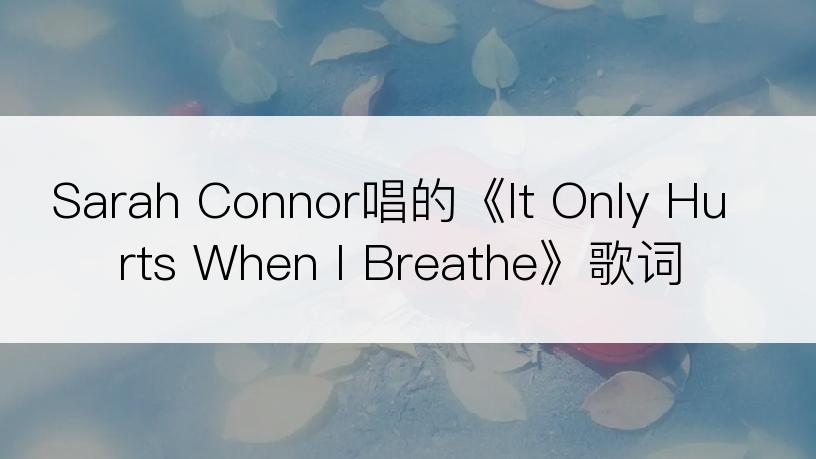 Sarah Connor唱的《It Only Hurts When I Breathe》歌词