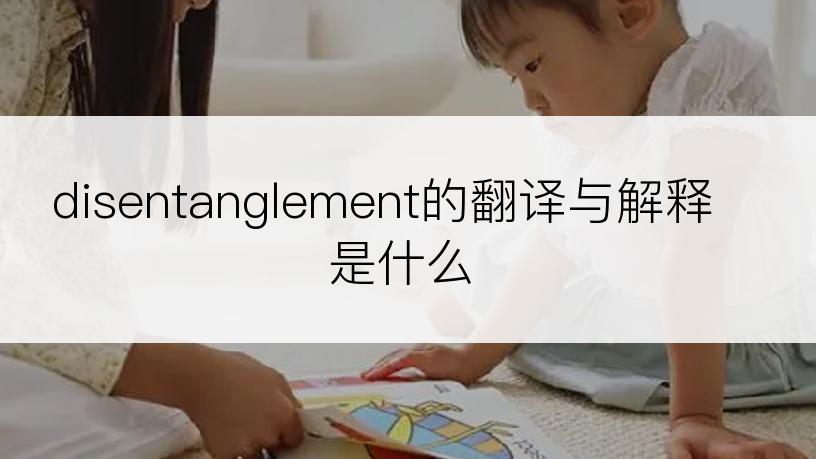 disentanglement的翻译与解释是什么