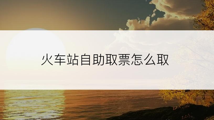 火车站自助取票怎么取