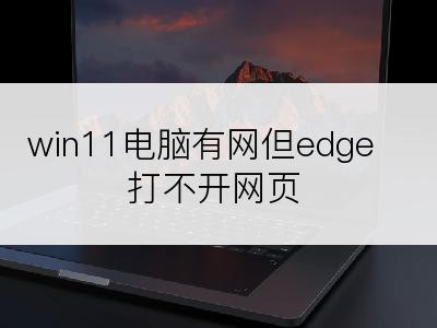 win11电脑有网但edge打不开网页