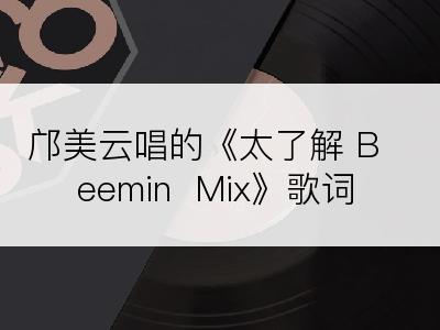 邝美云唱的《太了解 Beemin  Mix》歌词