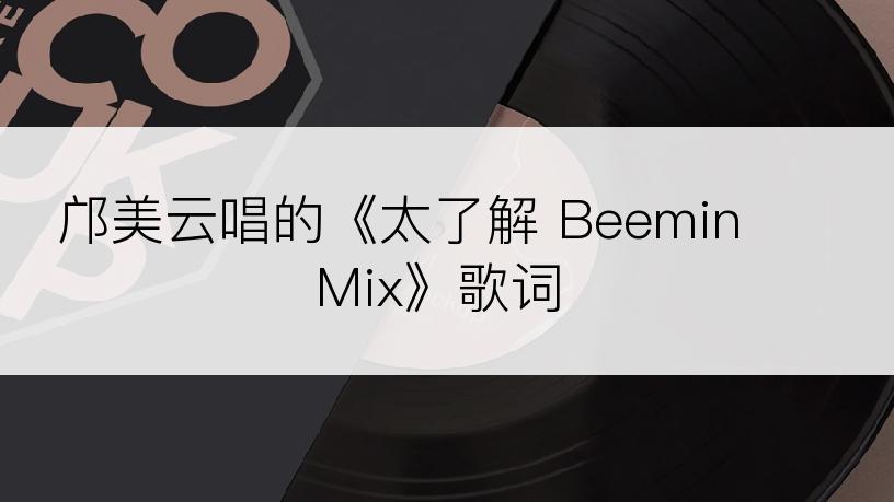 邝美云唱的《太了解 Beemin  Mix》歌词