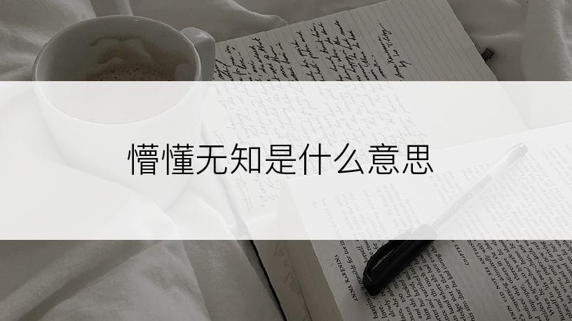 懵懂无知是什么意思