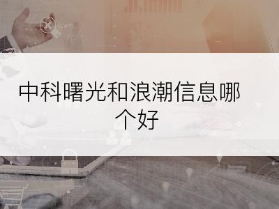 中科曙光和浪潮信息哪个好