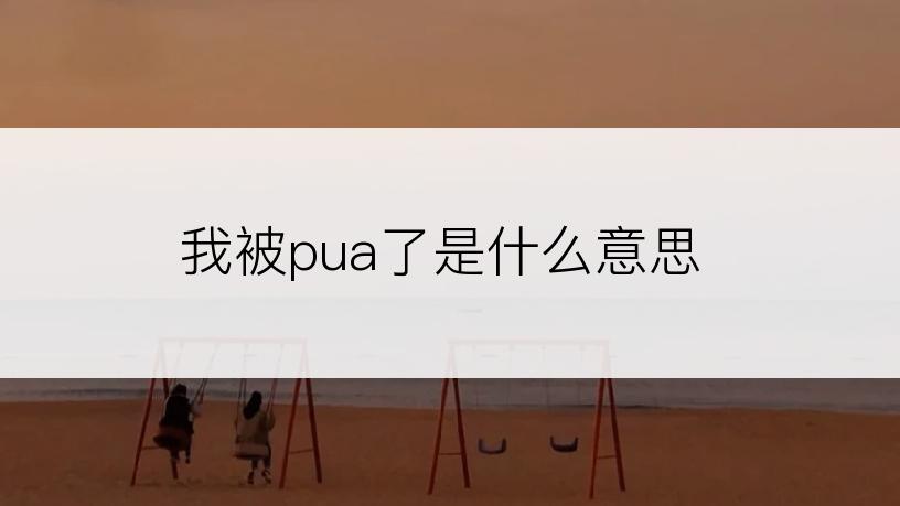 我被pua了是什么意思