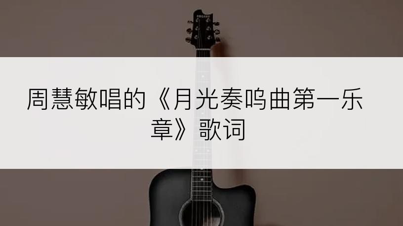 周慧敏唱的《月光奏呜曲第一乐章》歌词