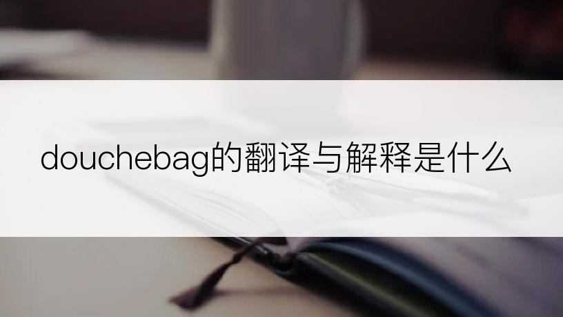 douchebag的翻译与解释是什么