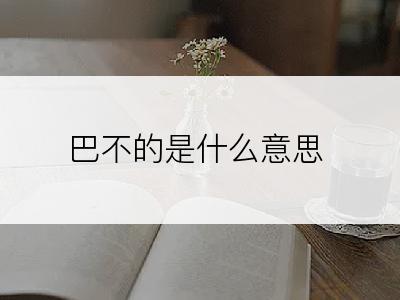 巴不的是什么意思