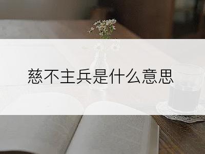 慈不主兵是什么意思