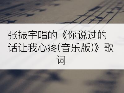 张振宇唱的《你说过的话让我心疼(音乐版)》歌词