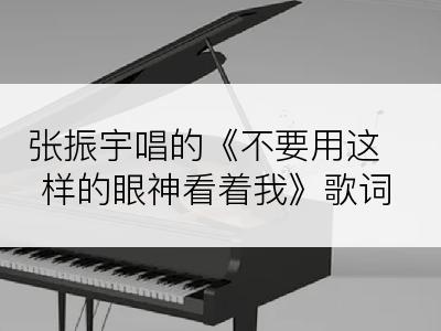 张振宇唱的《不要用这样的眼神看着我》歌词