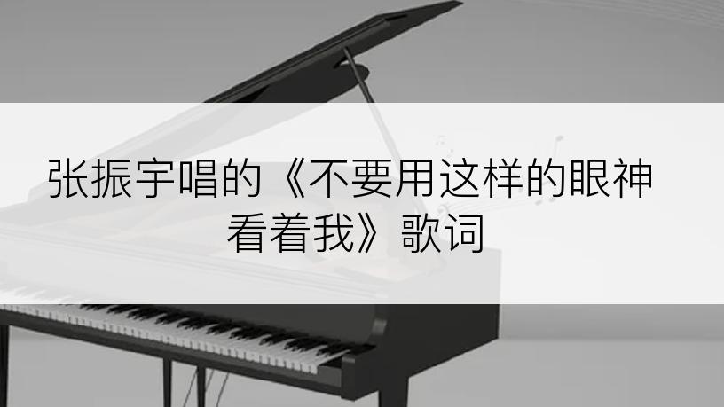 张振宇唱的《不要用这样的眼神看着我》歌词