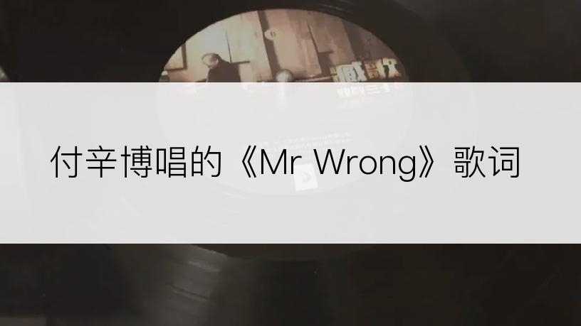 付辛博唱的《Mr Wrong》歌词