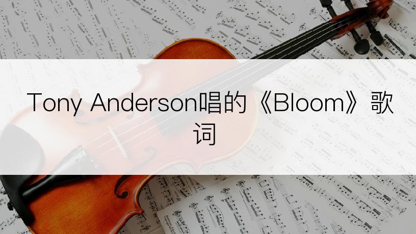 Tony Anderson唱的《Bloom》歌词