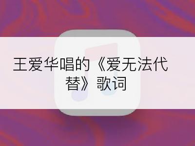 王爱华唱的《爱无法代替》歌词