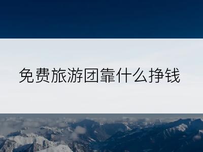 免费旅游团靠什么挣钱