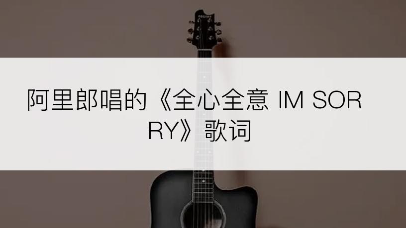 阿里郎唱的《全心全意 IM SORRY》歌词