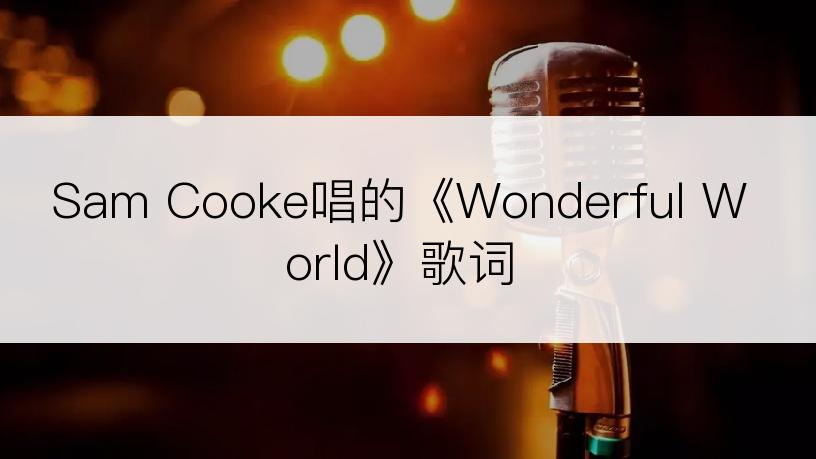 Sam Cooke唱的《Wonderful World》歌词