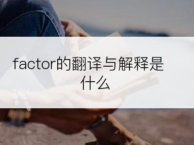 factor的翻译与解释是什么