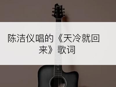 陈洁仪唱的《天冷就回来》歌词