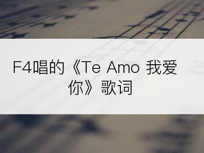 F4唱的《Te Amo 我爱你》歌词